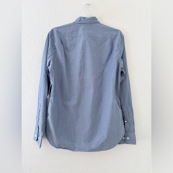 Bonobos Slim Fit Chambray Button Down Shirt Size Medium Polka Dot Blue White - Picture 10 of 10